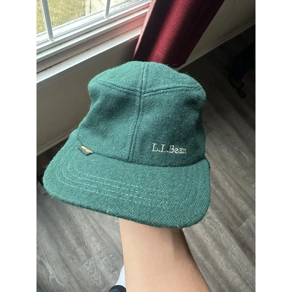 Vintage LL Bean Gore-Tex Adult Size XL Double Ear Flaps Hat Cap USA Green - Picture 2 of 10